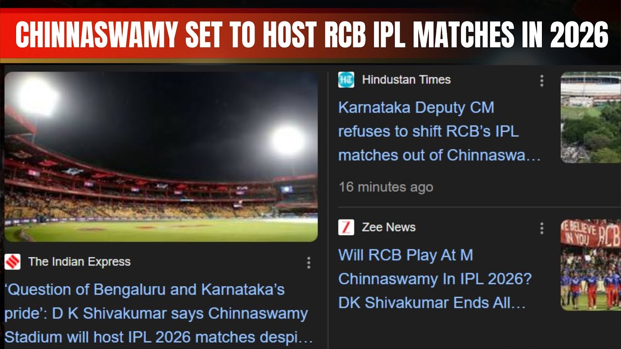 RCB matches back at Chinnaswamy; KSCA new president Venkatesh Prasad; DK Shiv Kumar confirms
