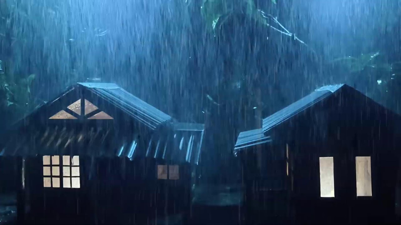 No Ads Rain Sounds for Sleeping - ASMR Wild Night Rain on Tin Roof for Severe Sleep Disorder #111