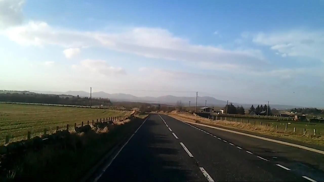 Journey along the A7 - Galashiels to Edinburgh road