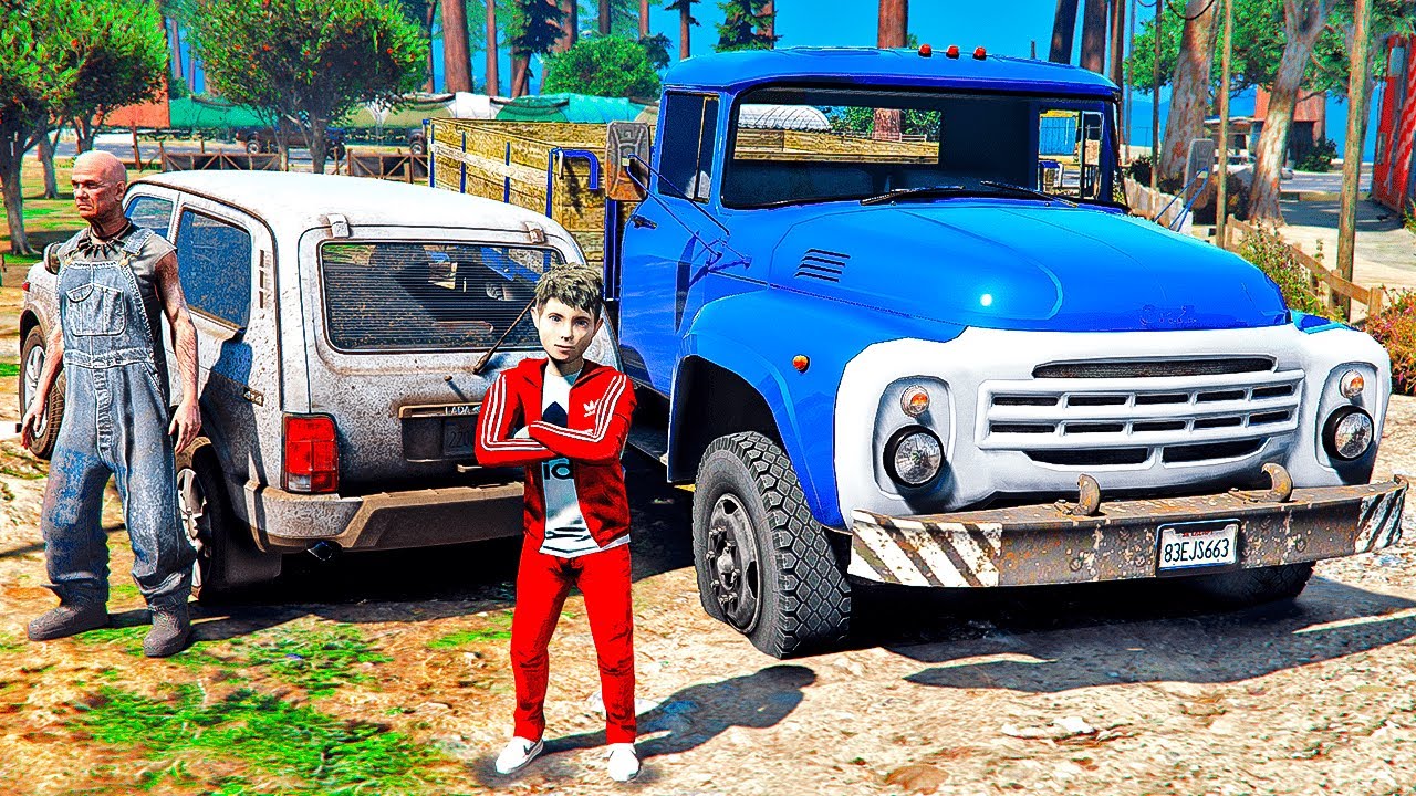 ОТЕЦ И СЫН В GTA 5 - ПАПА ОТПРАВИЛ МЕНЯ В ДЕРЕВНЮ ПОМОГАТЬ ДЕДУ ! ⚡ГАРВИН