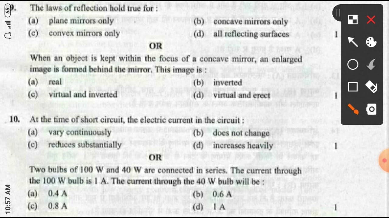 CBSE class 10 science question paper of year 2020 || solutions || Section A || Previous Year Paper||