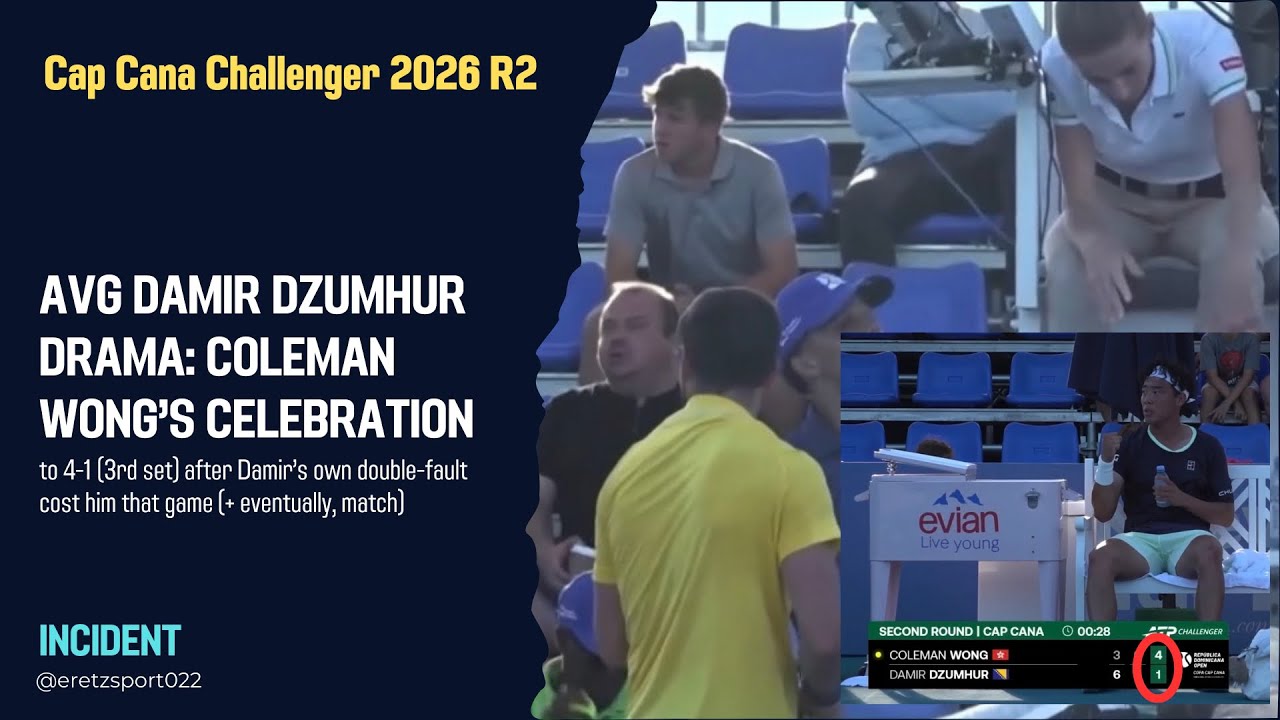 AVG DAMIR DZUMHUR DRAMA: COLEMAN WONG'S CELEBRATION | Cap Cana Challenger 2026 R2 @ 3rd set