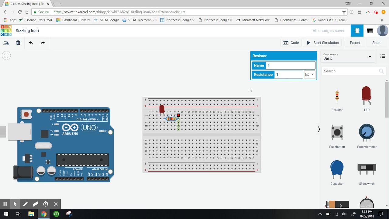 Create a LED Circuit with TinkerCAD Circuits