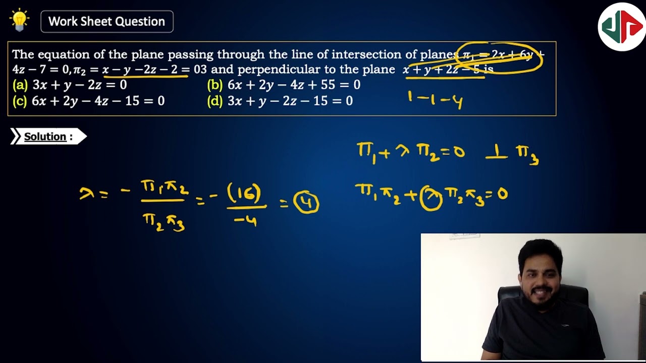 DAY 12_ Lines and Planes - Worksheet Problems || JS Academic Solutions
