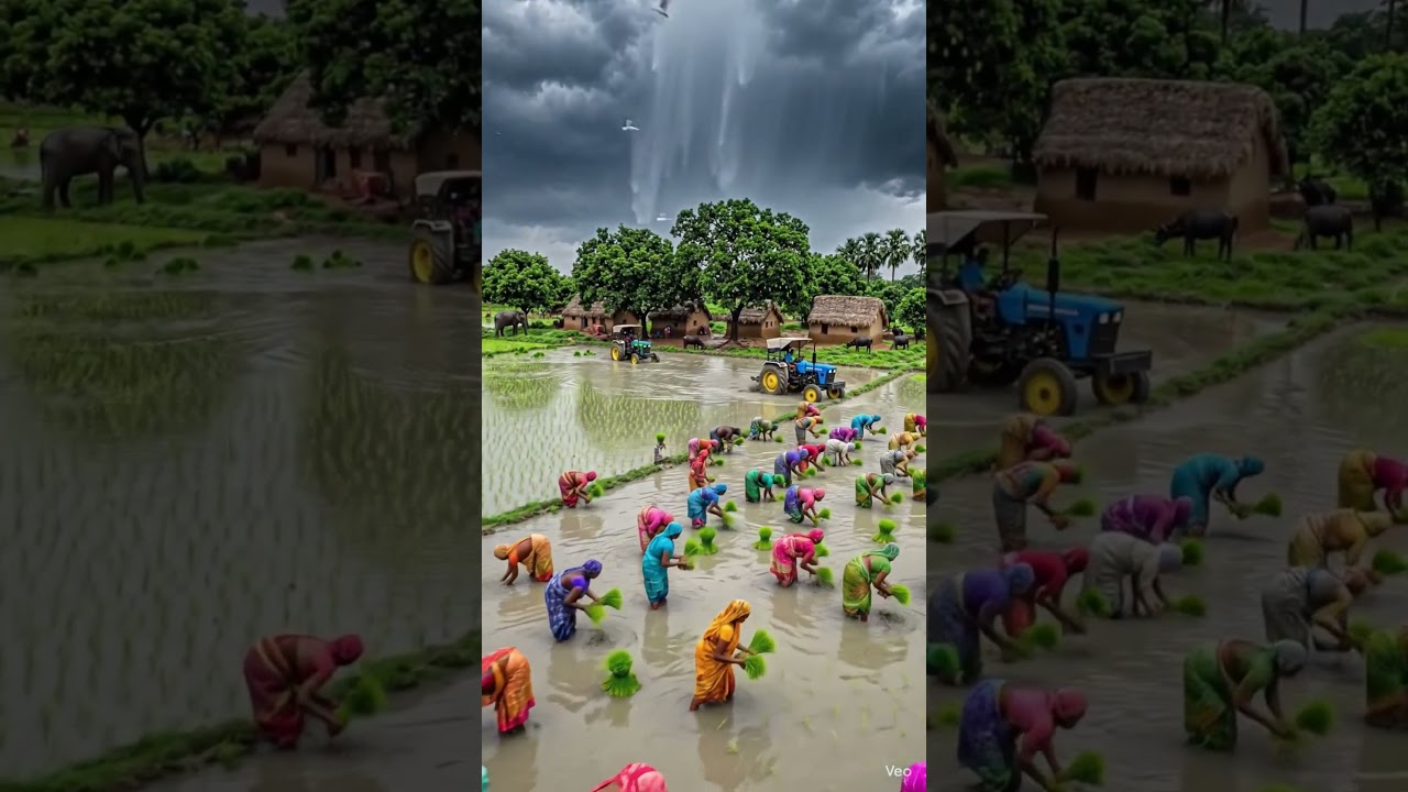 🌾 Bihar Monsoon Farming 🚜🌧️ | Nature's Beauty at Its Best 💚#Bihar #Monsoon #Farming #RiceFields d