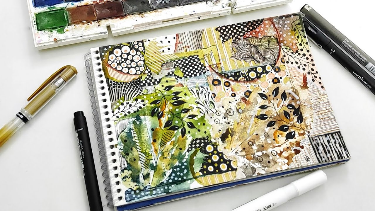 Zentangle with Watercolor | Creative Color Zentangle Art