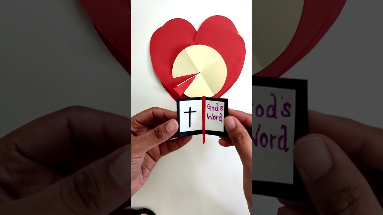 Creative Cute Craft: Hide God's Word in Your Heart ❤️📖 | Psalm 119:11 Bible Craft #shorts  #godsword