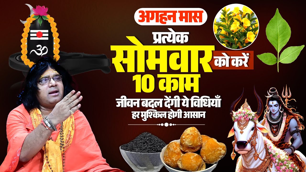 (अगहन मास ) प्रत्येक सोमवार को करें 10 काम, जीवन बदल देंगी ये विधियाँ, हर मुश्किल होगी आसान