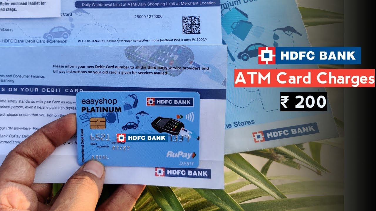 HDFC Bank Debit Card Unboxing low charges ATM card
