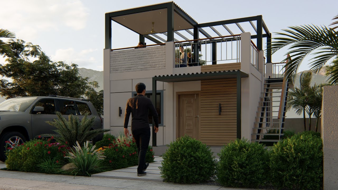 Simple House Design with Roof Deck (6 x 6 meters)