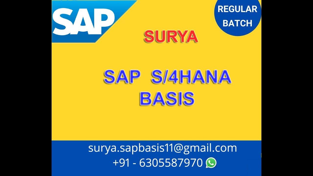 SAP BASIS OPERATION MODES (RZ03 & RZ04) BY SURYA  +91-6305587970