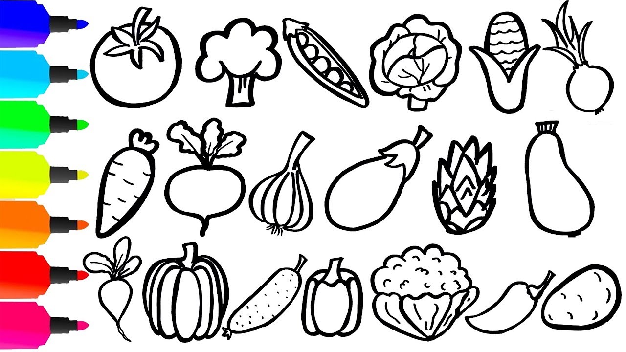 Coloring 20 vegetables | Painting for toddlers and drawing for kids | Learn 20 vegetables
