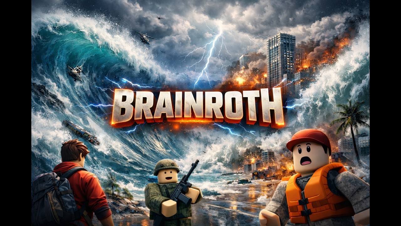 fugindo das ondas e nao tive dinheiro pra fuçao  mas veio um celest tsunamia brainroth - roblox