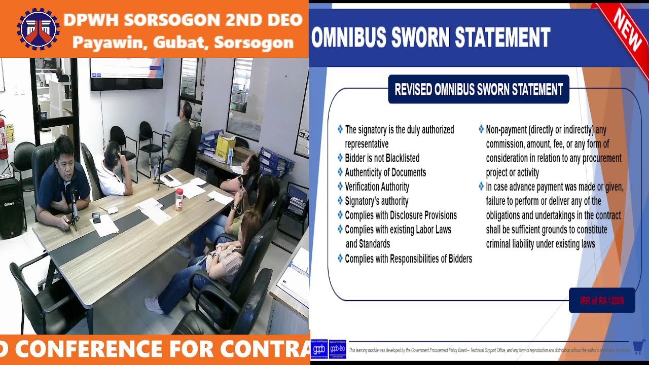 Procurement Livestream for DPWH Sorsogon 2nd District Engineering Office on January 20, 2026