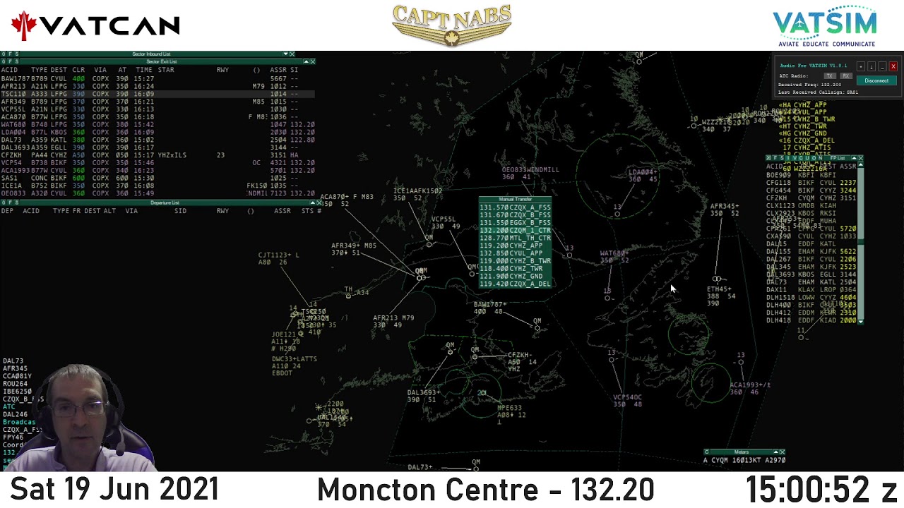 Live VATSIM ATC: Moncton Centre - CTP Lite!