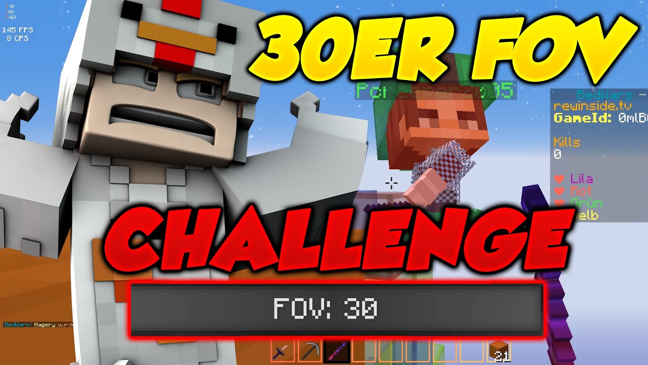 Ultra FOV 30 Challenge!! + Badlion Kopfprank! mit LvckyLuke & Lumpi ! | Minecraft Bedwars