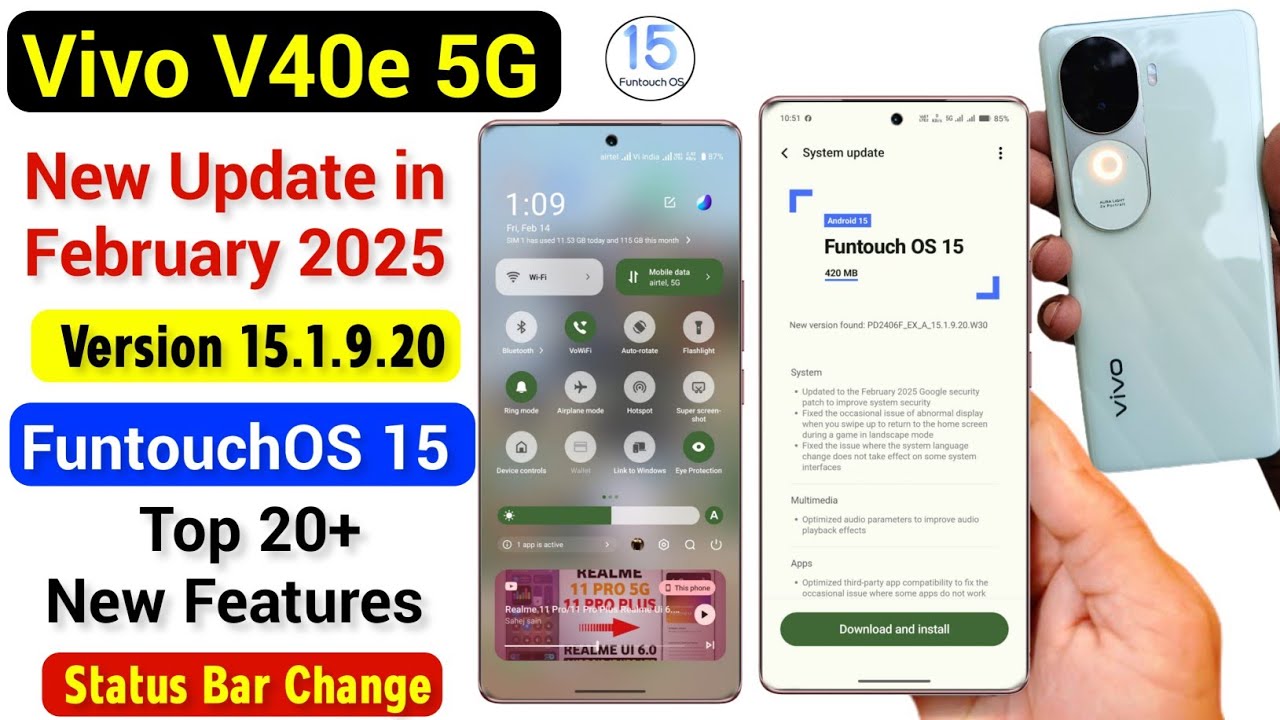 Vivo V40e 5g New Update in February 2025 | Vivo V40e 15.1.9.20 Update Review | Battery Problem
