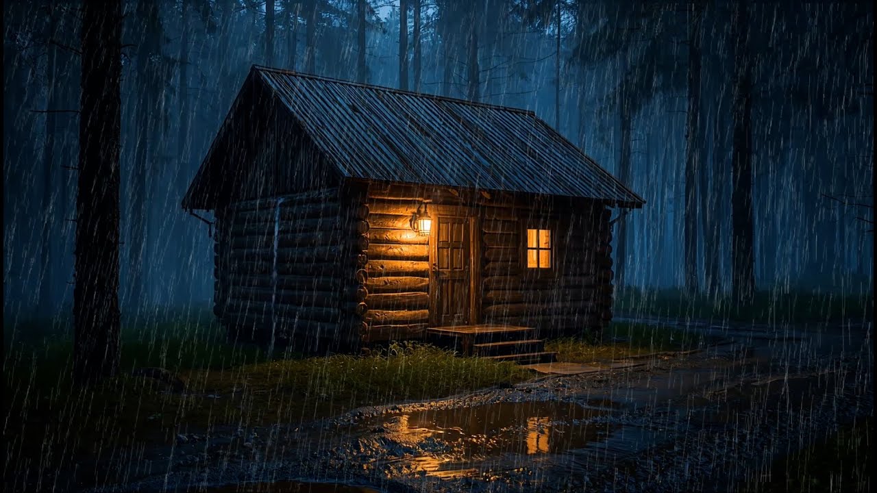 Rain Sounds on Cabin Roof 🌧️ Perfect Rain Ambience for Deep Sleep & Insomnia Relief