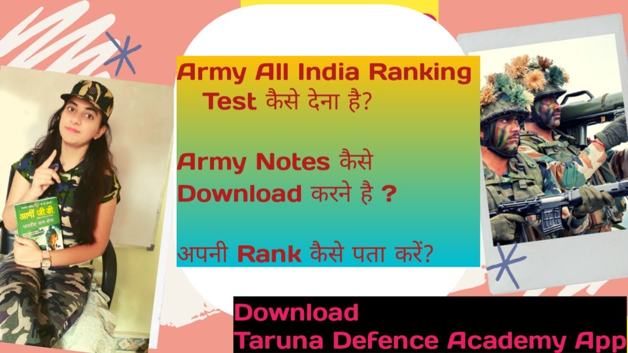 All India Ranking Test , Taruna Defence Academy app kaise use kre ? apki rank kaise pta kre?