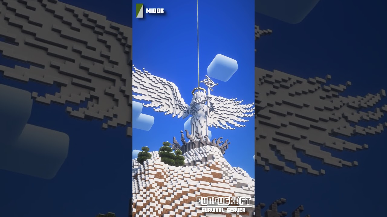 Minecraft ANGEL STATUE in SURVIVAL #shorts