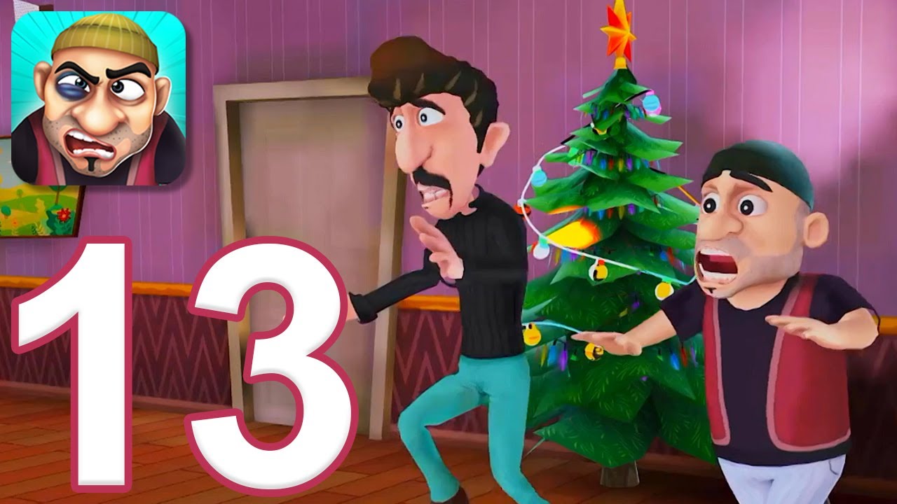Scary Robber Home Clash — прохождение игры, часть 13 — 2 рождественских уровня (iOS, Android)
