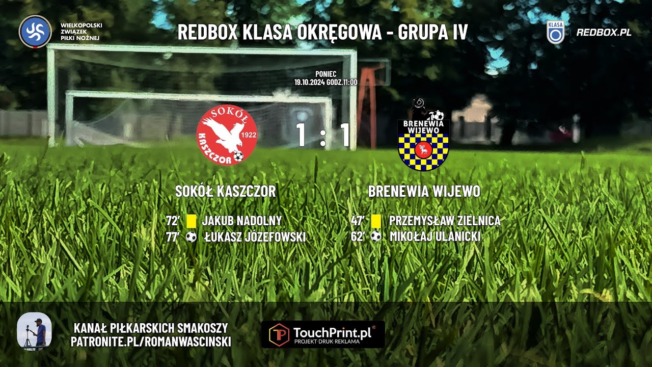 Skrót meczu Sokół Kaszczor - Brenewia Wijewo