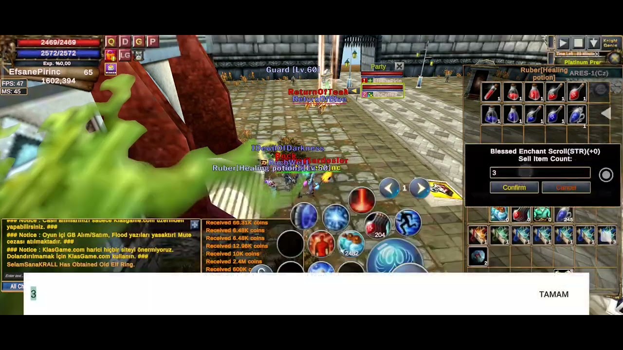 KNİGHT UNİTY 6 SAAT EMC STONE GOLEM FARMI