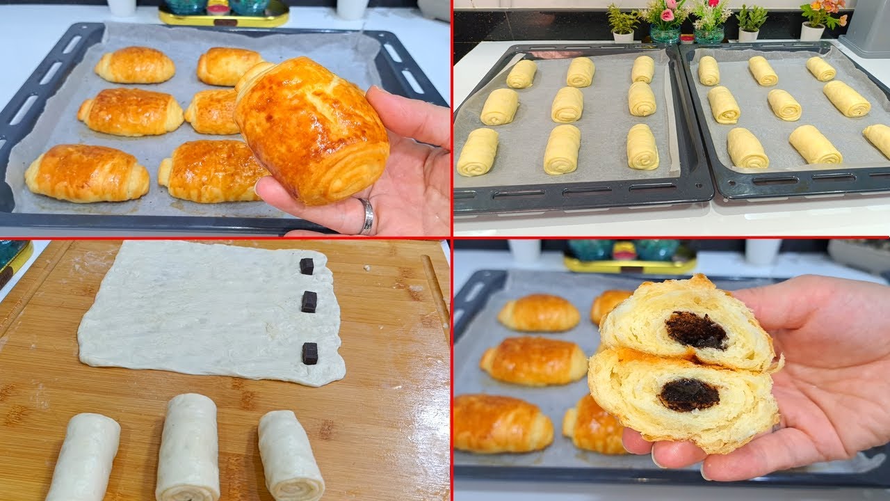 بتي بان شوكولا بالعجين السحري بأبسط المكونات بلا بيض وبلا حليب غادي يسالي فساعتو🥐