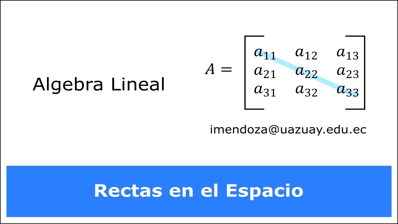 Algebra Lineal: Rectas en el espacio