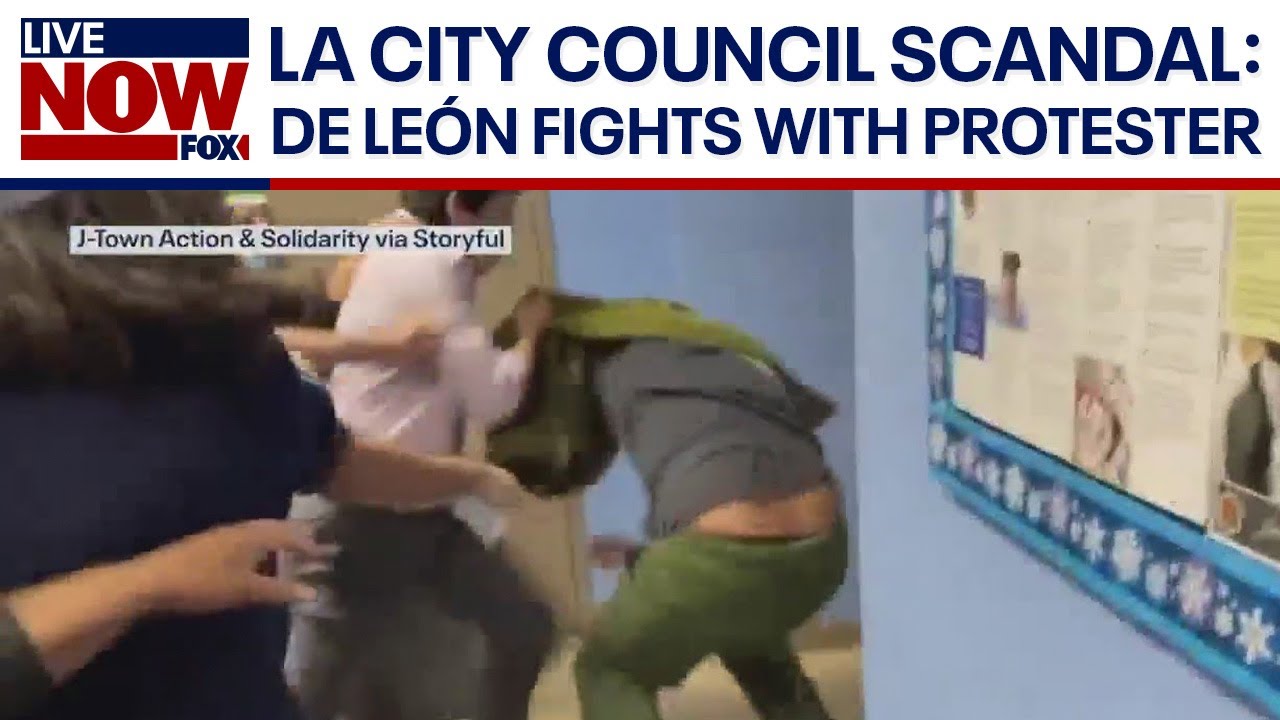 LA City Council Scandal: De Leon fights with protester, Cedillo explains refusal to resign