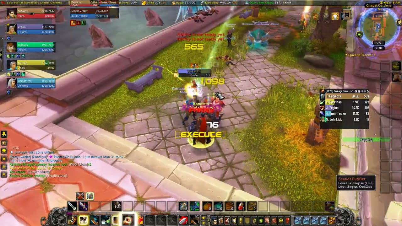 MOP - Level 31-32 - Tanking Scarlet Monastery