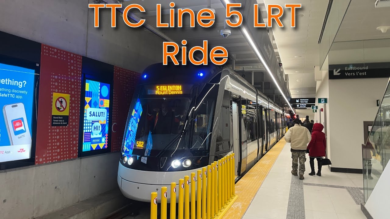 Toronto TTC Line 5 Eglinton LRT Ride - Full Route Westbound on Opening Day 2/8/2026