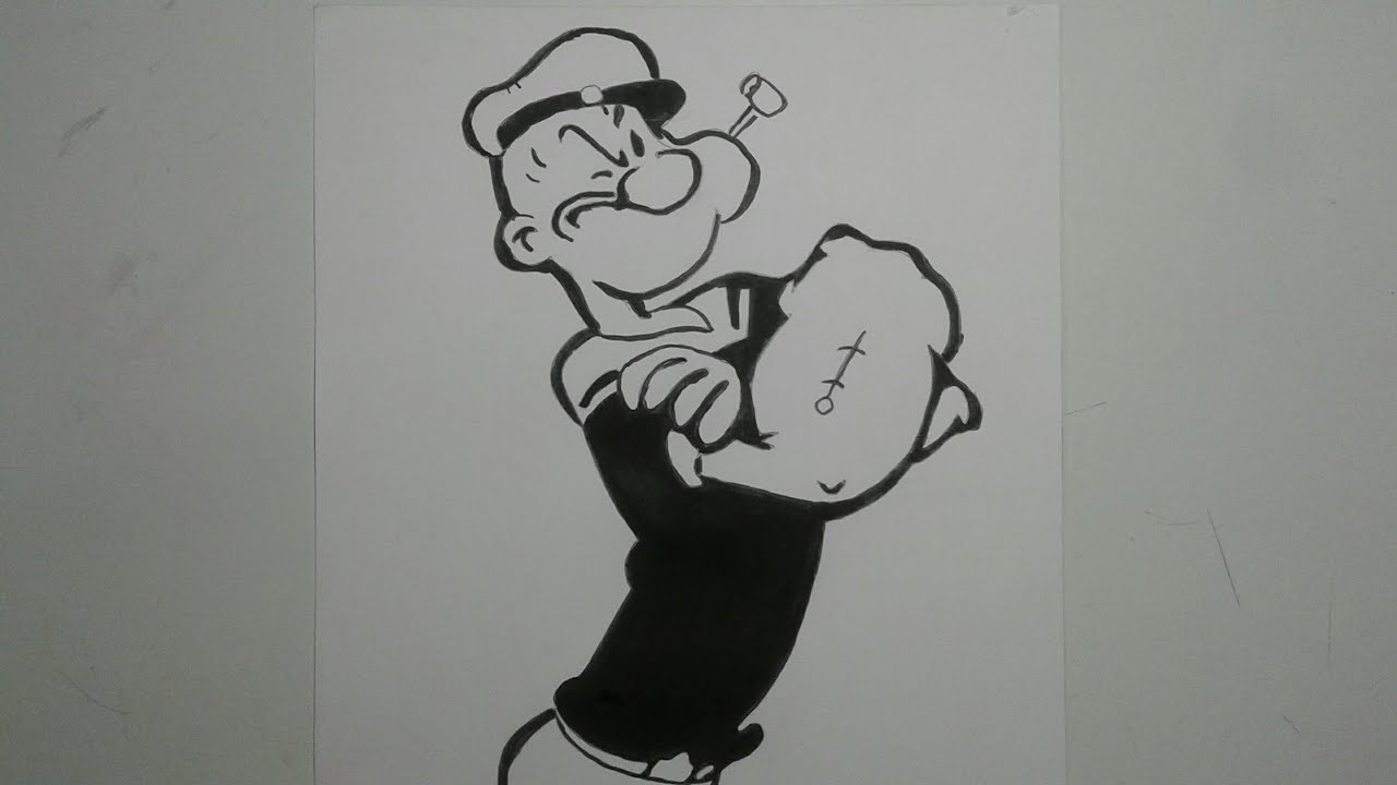How To Draw Popeye | Drawing & Painting Popeye The Sailor