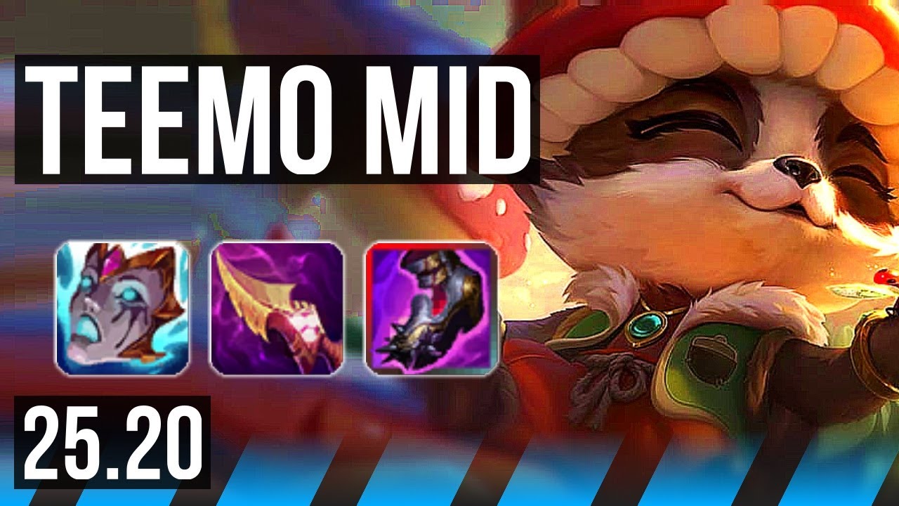 TEEMO vs ZED (MID) | 1200+ games | KR Master | 25.20