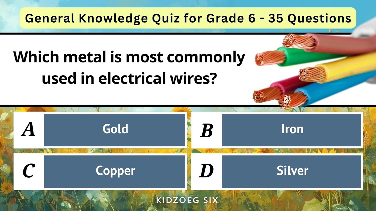 General Knowledge Quiz for Grade 6 | 35 Interesting Questions to Test Knowledge | Class 6 GK Test