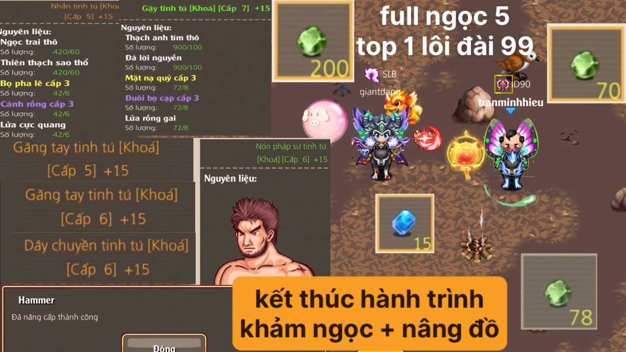 HSO Server Kỳ Lân| hoàn thiện 96,69% khép lại hành trình nâng ồ khảm  ngọc cho psb top 1 lôi đài...