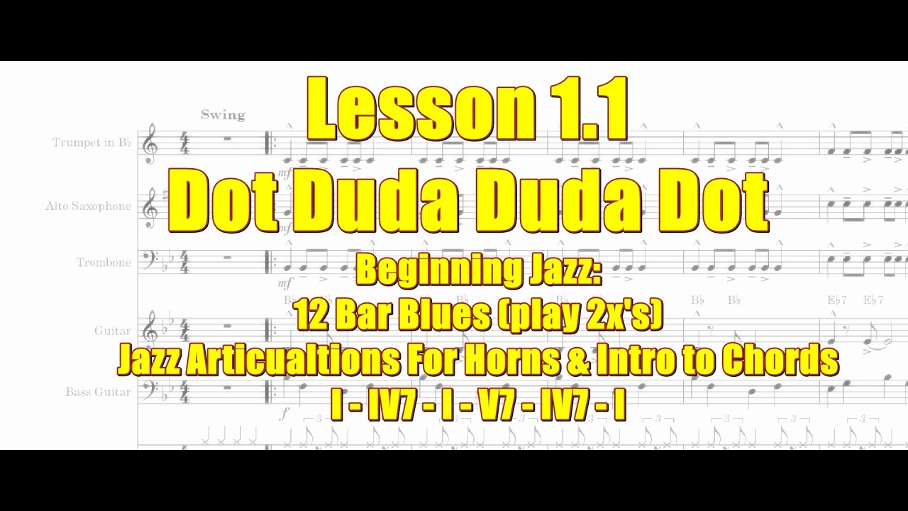 Beginning Jazz Lesson 1.1 Dot duda duda dot (Chord notes)