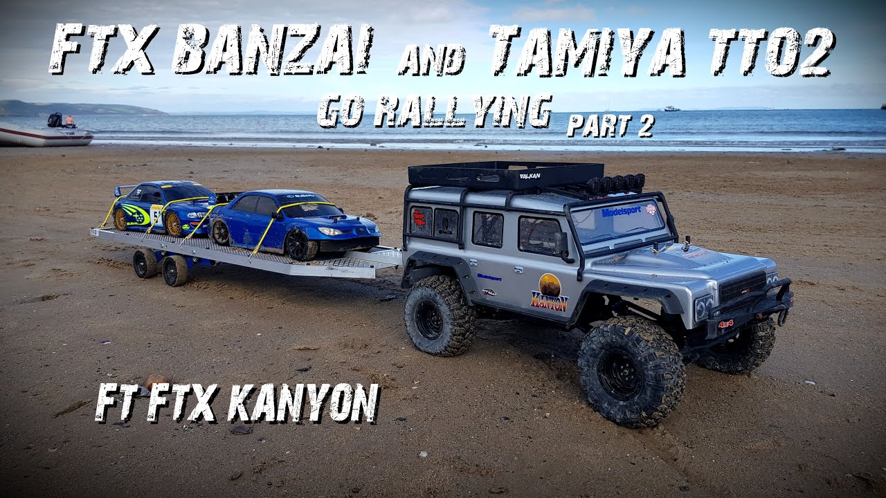 FTX Kanyon, FTX Banzai and Tamiya TT02 go rallying on beach part 2