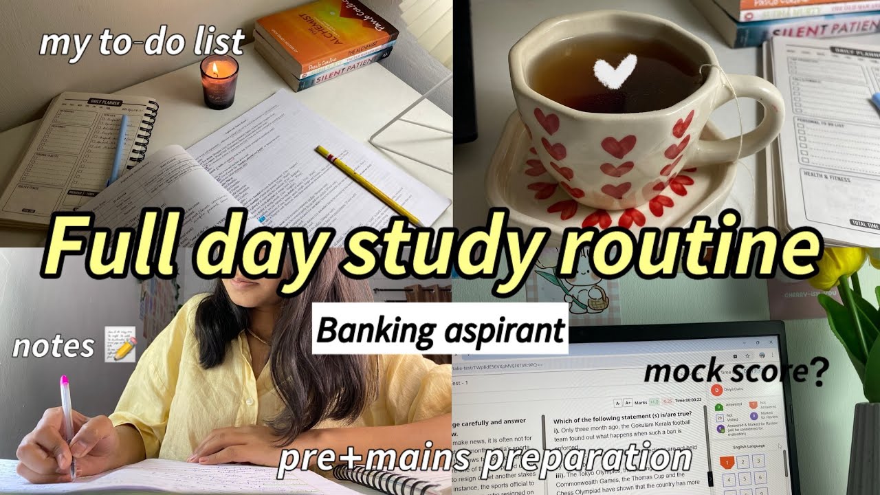 Daily routine of Banking Aspirant 📚✨📝Productive study vlog| mains prep🌼#sbi #study #sbiclerk
