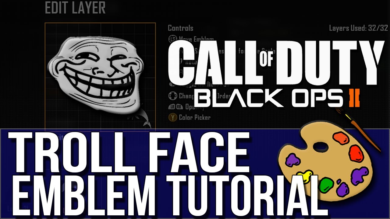 Troll Face Emblem Tutorial (Funny Black Ops 2 Emblems)
