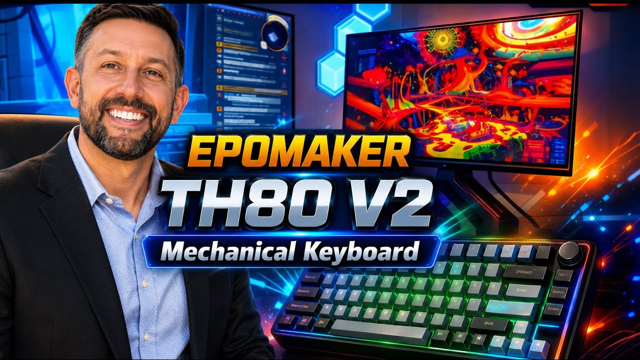 EPOMAKER TH80 V2 Mechanical Keyboard - RGB LEDs, 75% Layout with Programmable Knob