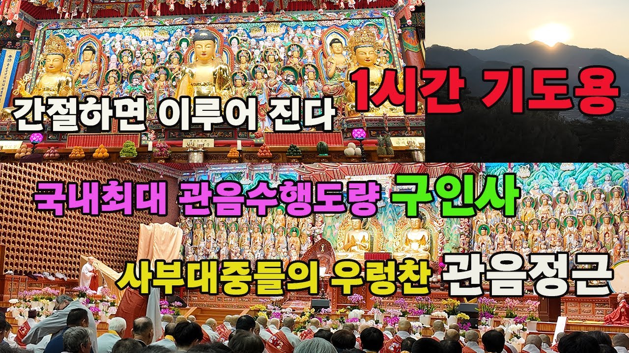 1시간 기도용 #매일 꼭 실천하시면 #만사형통 #운수대통 #금전운 국내최대관음수행도량 #구인사 사부대중의 우렁찬 관음정근