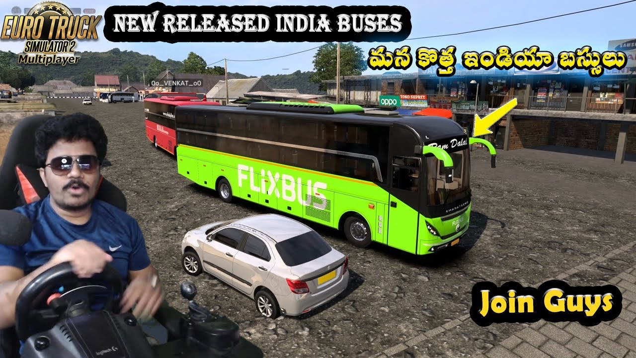 Indias First Released FlixBus in Game MG BS6 Bharath Benz Bus Released Driving with Steering ETS2