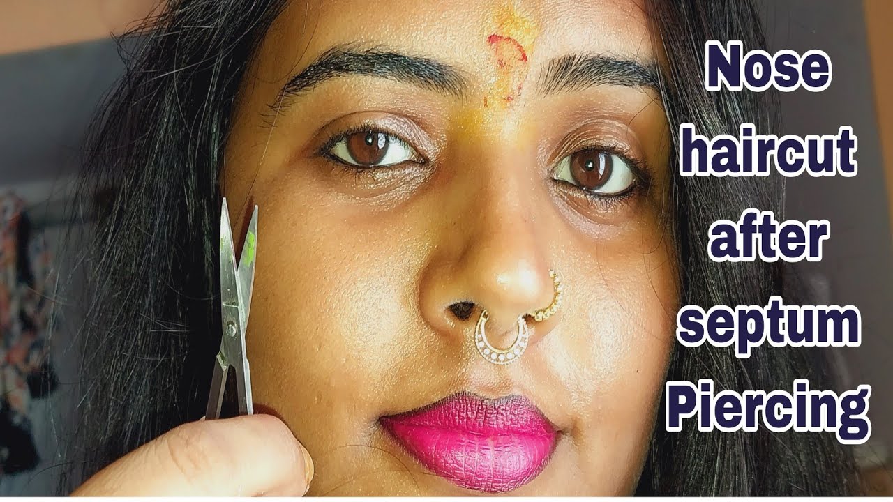 Nose hair cutting  video  after septum Piercing