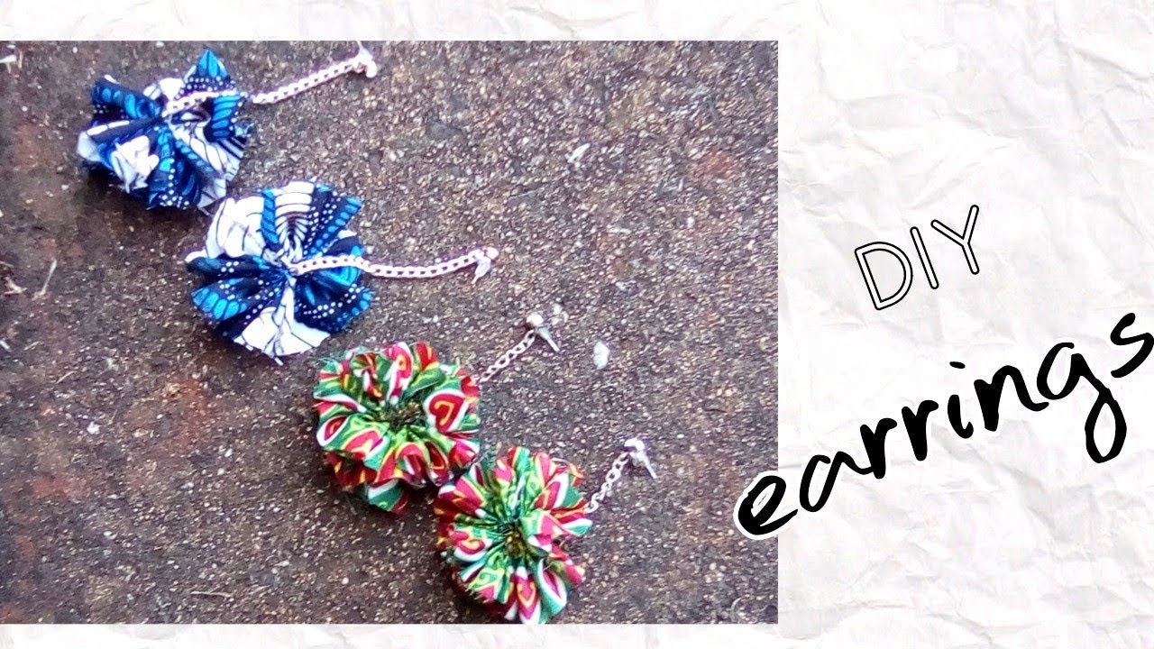 Fabric Ruffle Earrings DIY- African print(Ankara) Beautarie