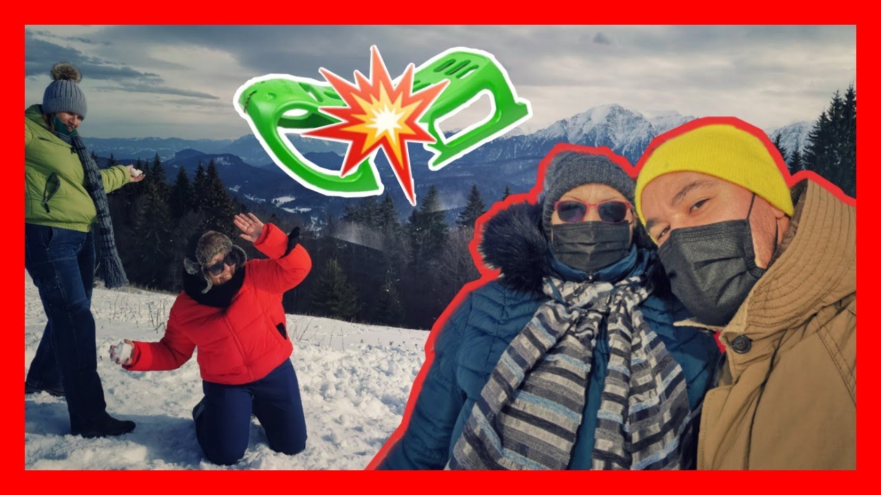 Cu ``LA FAMILIA`` pe munte la Predeal (a rupt sania in doua)