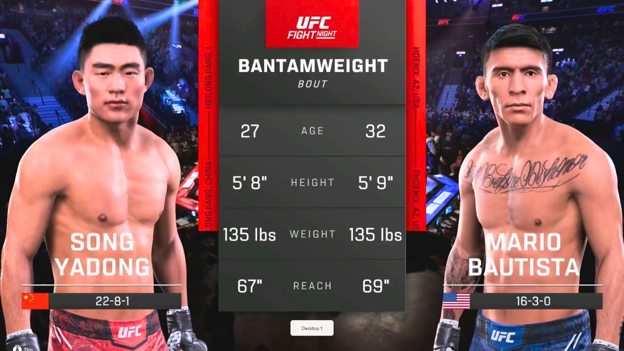 Song Yadong vs Mario Bautista FULL FIGHT | UFC 5 AI Simulation Gameplay (CPU vs CPU)