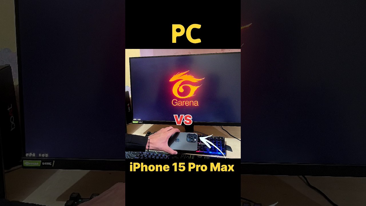 iPhone 15 vs PC #freefire #iphone #iphone15promax ##pc #pocox6pro