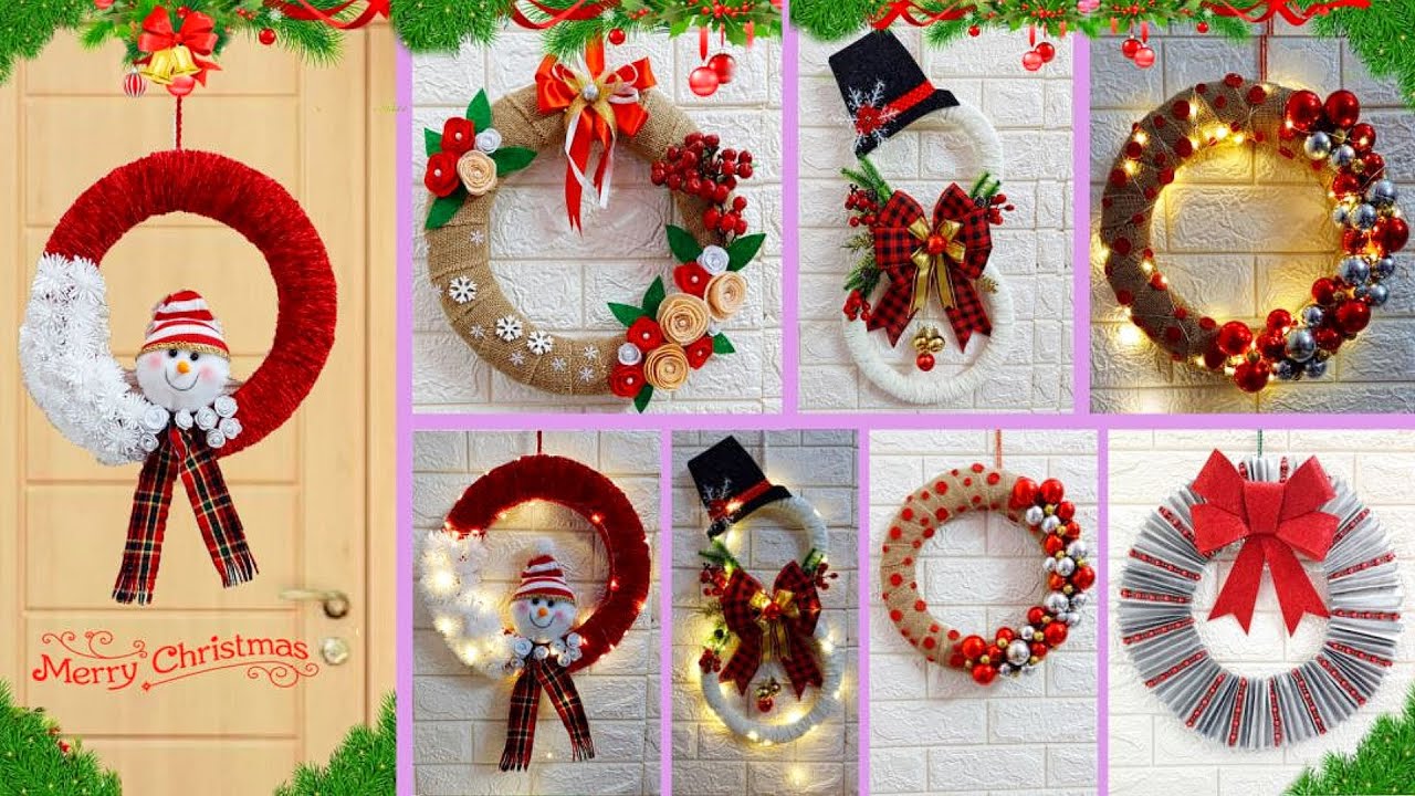 DIY 5 Economical Christmas wreath making idea | Best out of waste Low budget Christmas craft idea🎄87