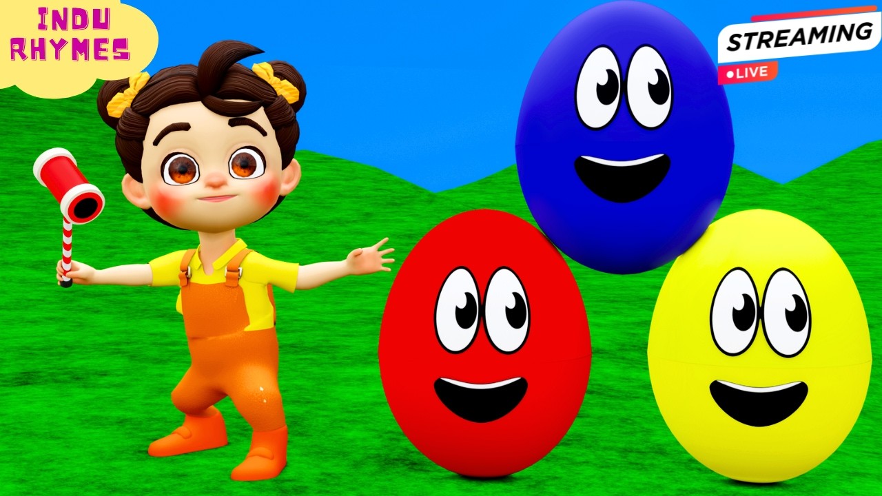 इंदु के रंग बिरंगे सरप्राइज एग्स | Colourful Eggs on the Farm | Nursery Rhymes | Indu Hindi Rhymes